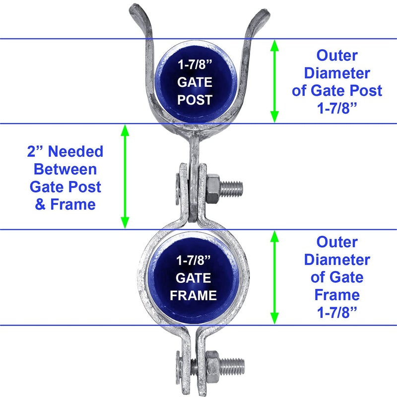 Jake Sales 1-7/8" x 1-7/8" Chain Link Fence Gate Fork Latch - Fence Gate Latch - Galvanized Fence Gate Latch with Hole for Padlock - Image 2